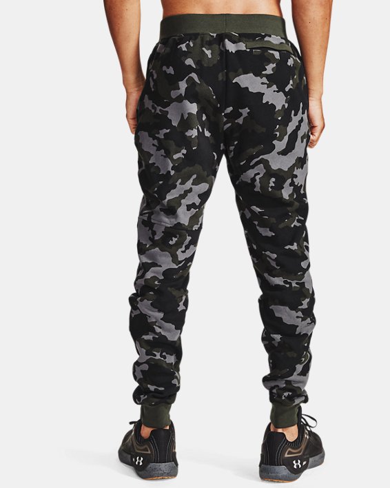 Men's UA Rival Fleece Camo Joggers, Green, pdpMainDesktop image number 1